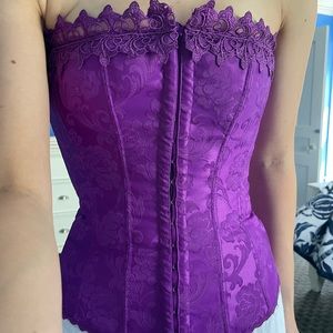 Deep Purple Lace Trim Fairy Corset